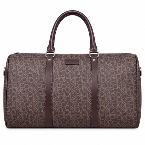 CK style monogram travel duffel - brown, studio view
