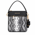 Michael Kors style snake print crossbody bag - black and grey snake, studio view