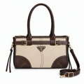 Prada Style Contrast-Trim Twin-Buckle Mini Tote - beige, studio view