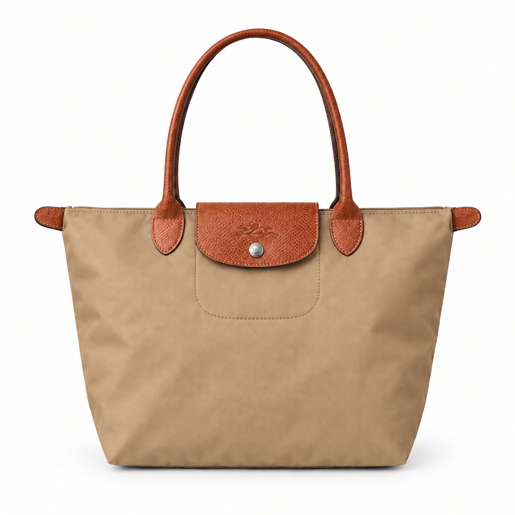 Longchamp Style Large Classic Zip-Top Tote - camel, studio view