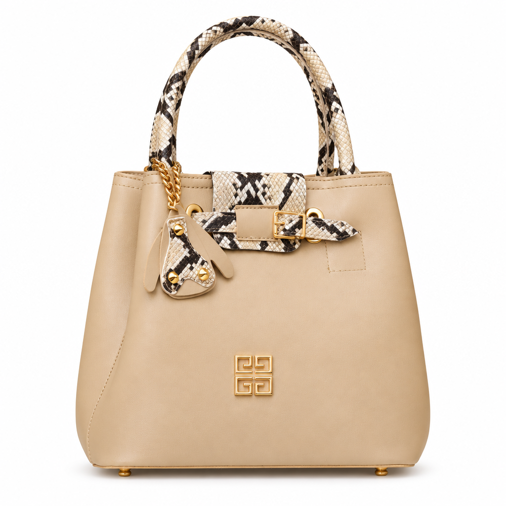 Givenchy style 4G snake handle tote - beige, studio view