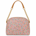 Coach style multicolor C monogram dome chain bag - cream, studio view