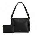 LILLY Style Classic Shoulder Bag - black with coordinating pouch, studio reference