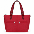 Everyday zip pocket tote bag - red, studio view