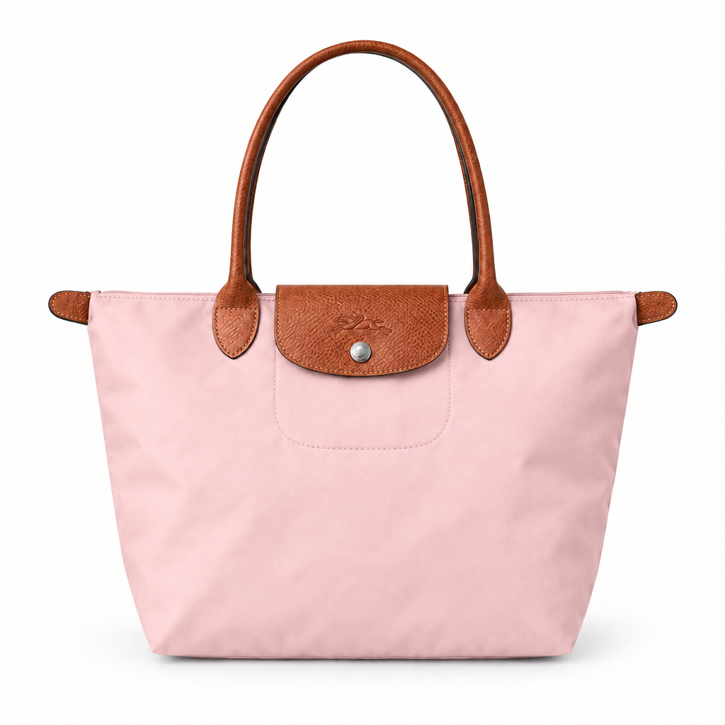 Longchamp Style Large Classic Zip-Top Tote - blush pink, studio view
