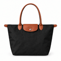 Longchamp Style Large Classic Zip-Top Tote - black, studio view
