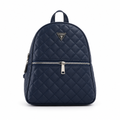 Guess style quilted backpack with triangle logo - navy, studio view