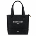 Balenciaga style metallic mini tote - black, studio view