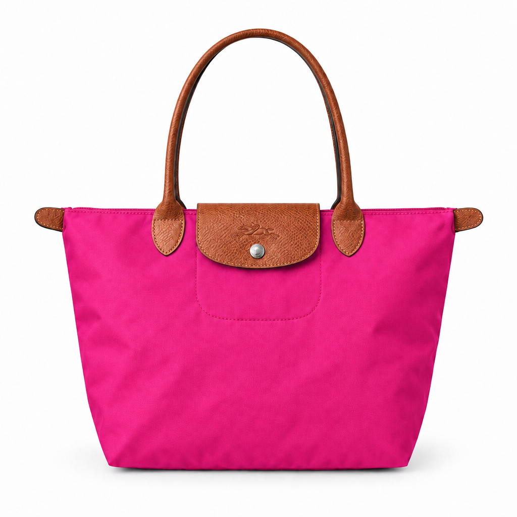 Longchamp Style Large Classic Zip-Top Tote - fuchsia, studio view